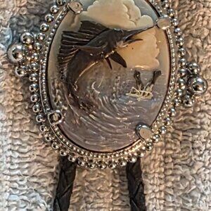 Vintage Metal Bolo Tie, Nice Sailfish, Fishing, Deep Sea, Sport, Penn, Saltwater